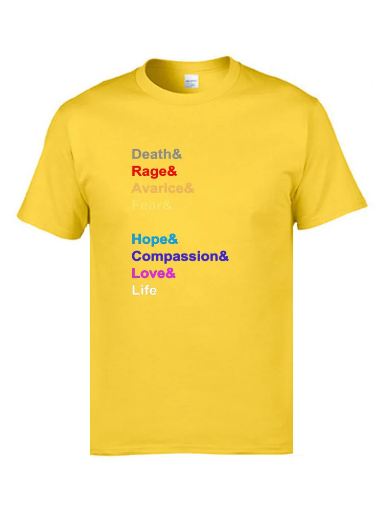Мужские футболки с надписью Lover Your Life Theory Of Happiness футболка Death Rage Avarice Fear Hope Love