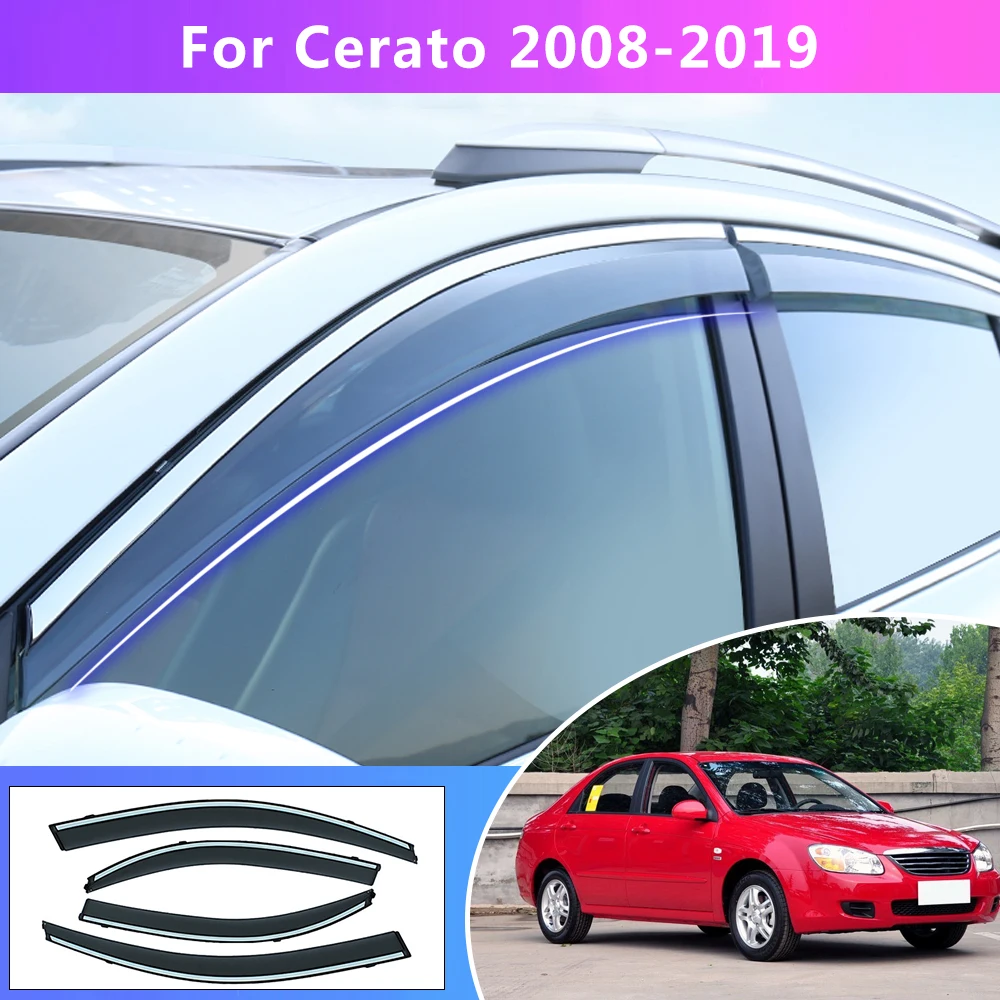 4 шт. дым козырьки для автомобильных окон KIA CERATO Sedan 2008 2018|Навесы и укрытия| |