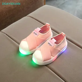 

Kids Shoes With Light for Boys Shoes Spring Autumn Children Canvas Sport Led Girls Princess Shoes Baby Boys Sneakers Size 21-30