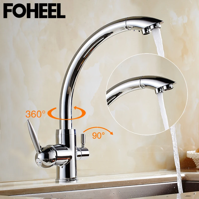 FOHEEL Black Kitchen Faucet Deck Mounted Mixer Tap 180 Degree Rotation with Water Purification Feature Crane Sink Torneira FOHEEL Black Kitchen Faucet Deck Mounted Mixer Tap 180 Degree Rotation with Water Purification Feature Crane Sink Torneira