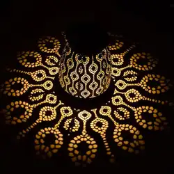 Новый походный фонарь Железный художественный Солнечный кулон лампа наружная декоративная подвесная садовый фонарь цилиндрическая лампа