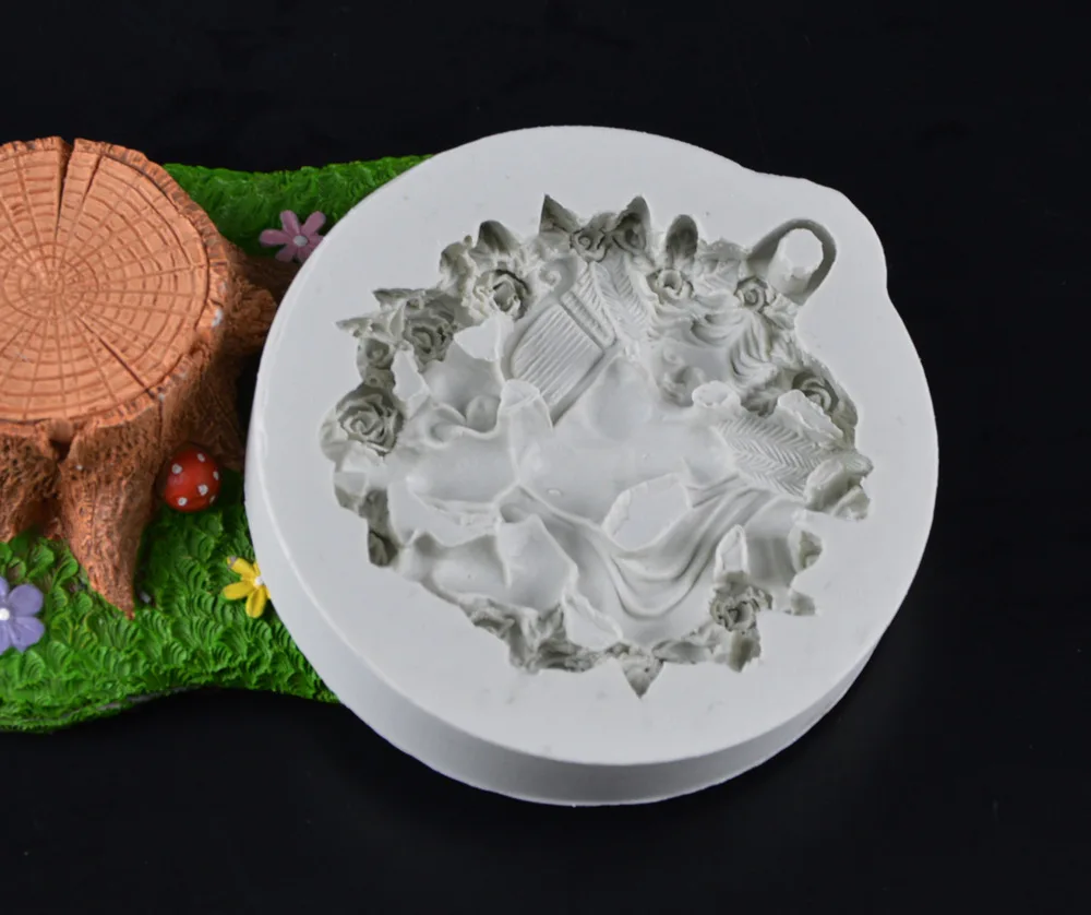 Роза Ангел мыло силиконовая форма 3D ремесло Фея Fimo глина свечи формы Торт Шоколад выпечки инструменты для украшения тортов из мастики H371
