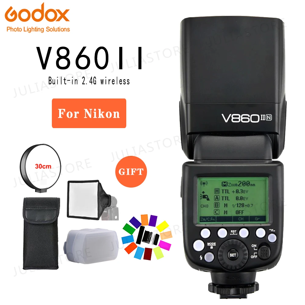 Godox V860II-N V860IIN X1T-N XPRO-NGN60 i-ttl HSS 1/8000s вспышка с литий-ионной батареей для Nikon