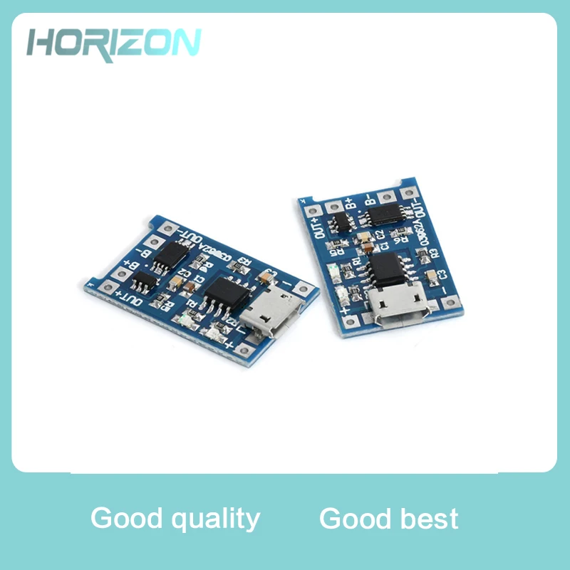 

2Pcs Micro USB 5V 1A 18650 TP4056 Lithium Battery Charger Module Charging Board With Dual Functions