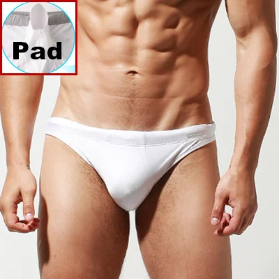 S3928 White Пуш-ап Pad плавательные мужские трусы Сексуальная Гей одежда для плавания Бикини плавки Мужской купальный костюм Танга купальный костюм шорты Desmiit zwembroek - Цвет: S3928 White