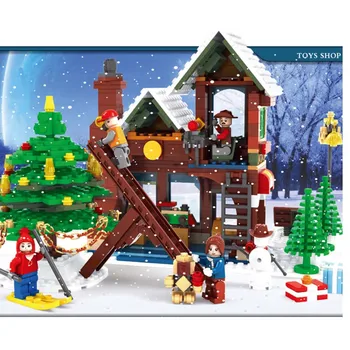 

25611 812pcs Winter Village Post Office City Advent Calendar Christmas Santa Workshop Building Block Toys For Children