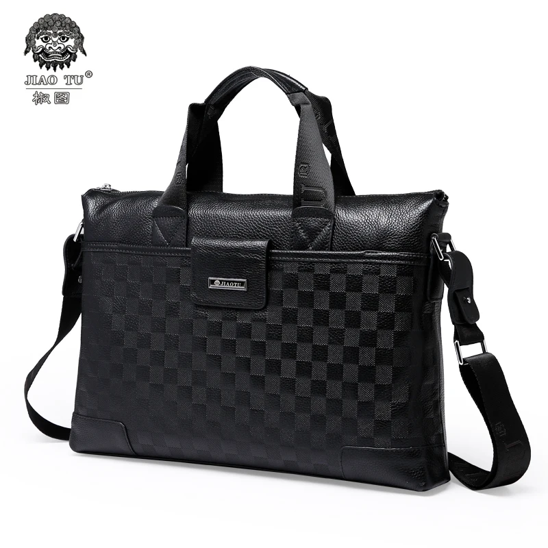 

HOT Presale !!! New 2015 designer man bag High-quality leather handbags Stylish business briefcase  Brand Retro Plaid men bags