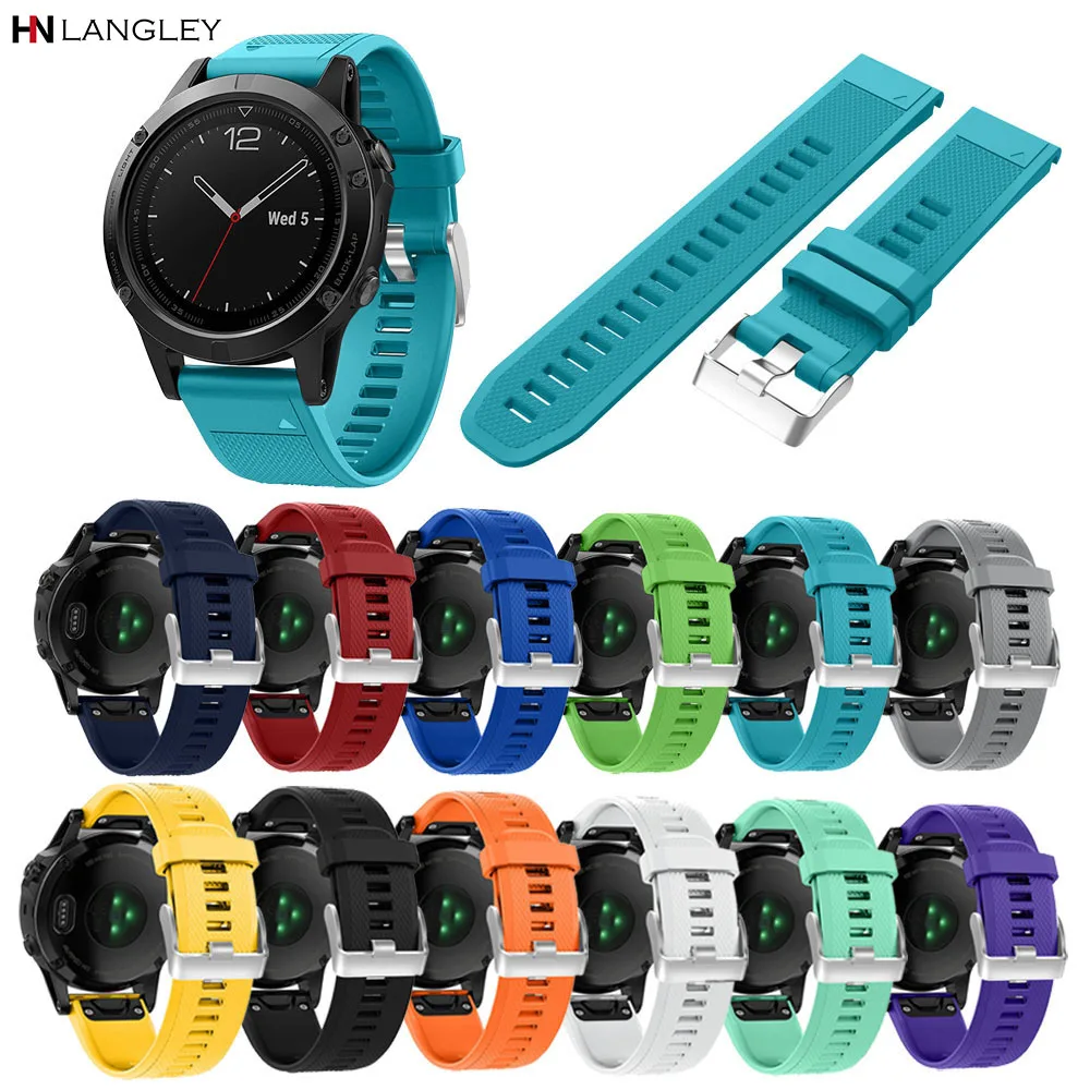 

22mm Replacement Silicone Quick Install Soft Band Strap For Garmin Fenix 5 Watch Belt Straps Bracelet montre Watchband