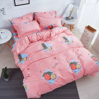 3/4pcs/Set Pink Purple Unicorn Kids Bedding Set Bed Linen Linings Cotton Duvet Cover Set Bed Sheet Pillowcases Home Textie - Цвет: 104