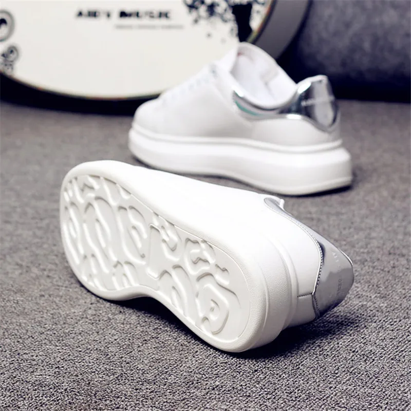 D KNIGHT Brand Women Casual White Shoes 2019 Spring Winter Women Flats Platform Shoes Fashion Lace-Up Women Sneakers Big Size 44 (17)