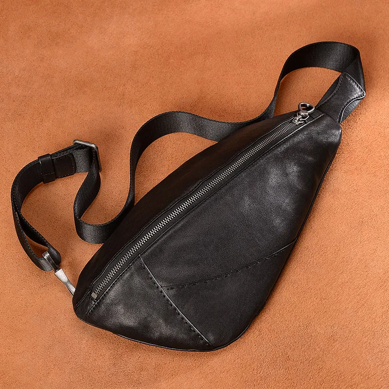 

Difenise Brand Men's Fashion Crossbody Bag Plane Tanned Genuine Leather Chest Bags Men Handmade Shoulder Bags Chest Waist Pack