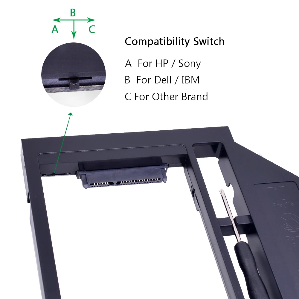 CHIPAL пластиковый Универсальный SATA 3,0 2nd HDD Caddy 12,7 мм для 2,5 ''2 ТБ жесткий диск SSD чехол Корпус для ноутбука CD-ROM DVD-ROM