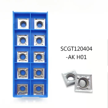 

10pcs carbide inserts SCGT120404/120402/120408-AK H01 Turning inserts Lathe Tool CNC aluminum processing