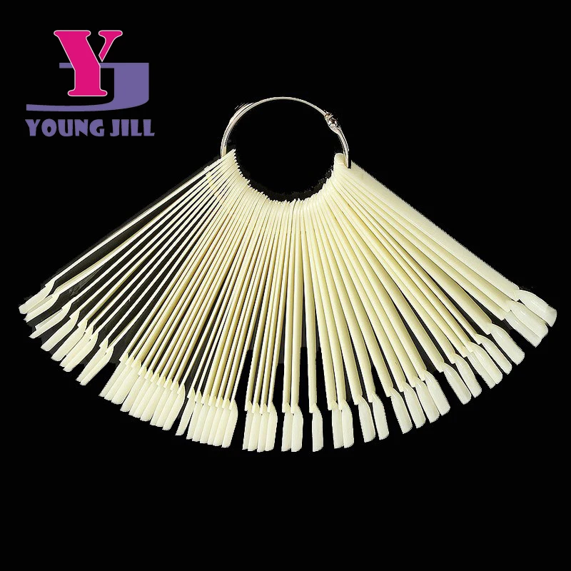 

50PCS Natural Manicure Display Fan-shaped Fake Nail Polish UV Gel Stickers Decorations False Art Nails Gel Salon Tools Set