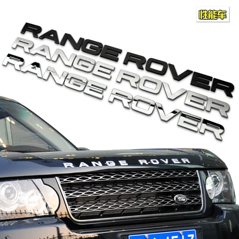 Evoque Black Finish Hood//Tailgate 3D Letter Stickers for Range Rover Range Rover Sport 10 Set etc
