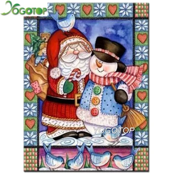 

YOGOTOP DIY Diamond Painting Cross Stitch Santa Claus Needlework 5D Mosaic Diamond Embroidery Full Rhinestones Christmas VD748