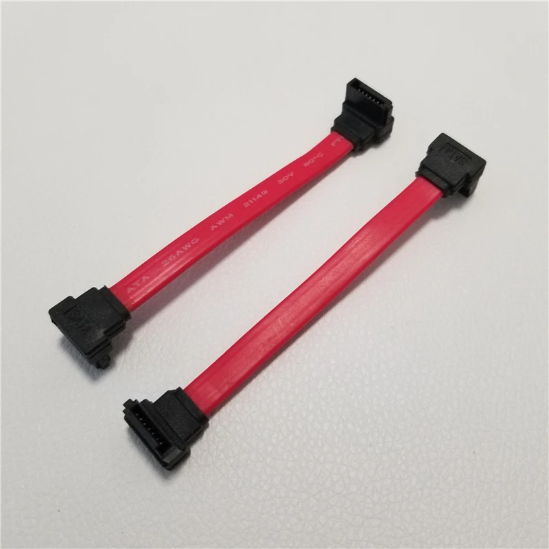 

10pcs/lot Dual Elbow Ultra Short SATA Data Transfer Cable Up & Down Angle Head Adapter SATA Serial Hard Drive Wire Red 10cm