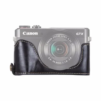 

1/4 inch Thread PU Leather Camera Half Case Base for Canon G7 X Mark II