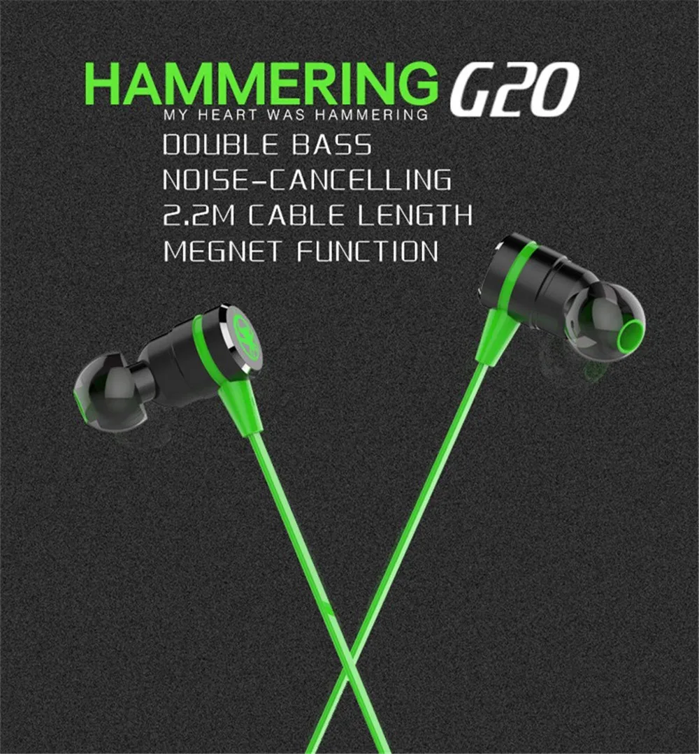 PLEXTONE G20 In-ear Earphone With Microphone Wired Magnetic Gaming Headset Stereo Bass Earbuds Computer Earphone For Phone Sport (2)