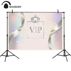 Allenjoy photocall обои розовый блеск серебряной лентой Корона VIP рамки точки Роскошные вечерние фотофон fotografica фон