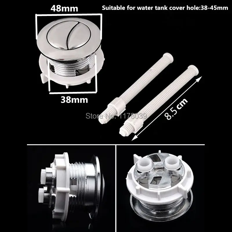 Round Inside diameter 38cm Toilet small push button,Suitable for Toilet water tank cover round hole 38-45mm,J17365