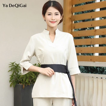 

SPA technician work clothing suit New beauty salon overalls foot pedicure health club foot bath beautician work uniforms female