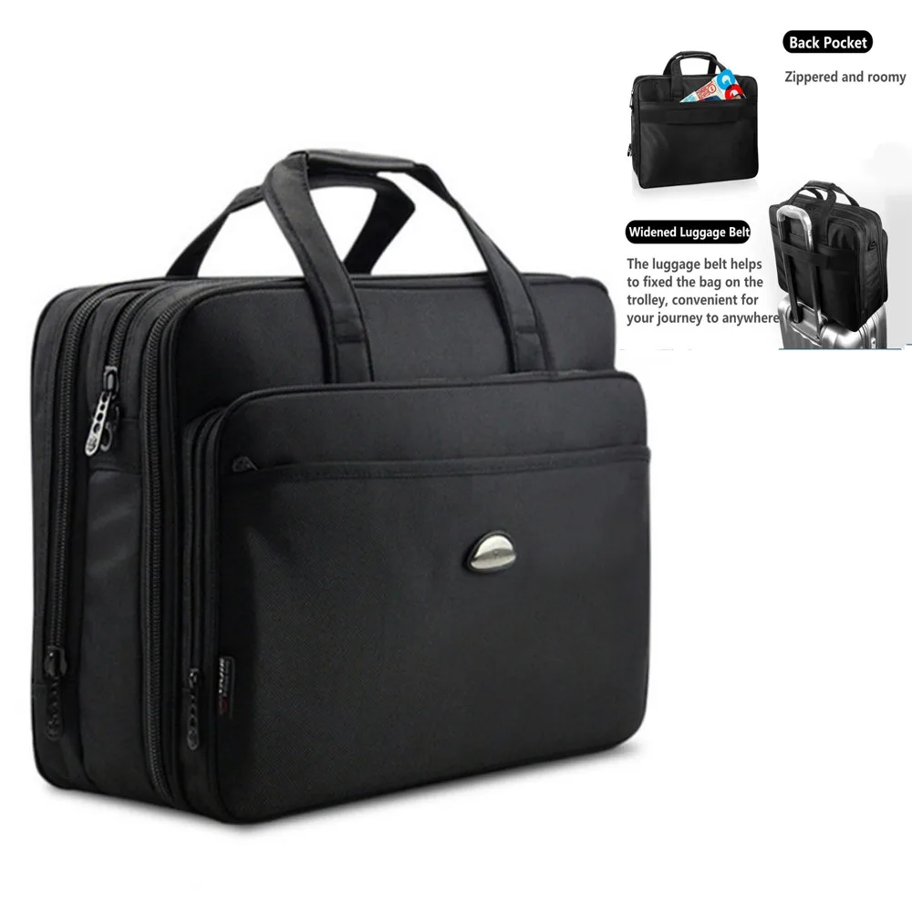 

17 Inch briefcase Men's Large capacity and multiple functions business Oxford laptop briefcase 15.6inch handbags