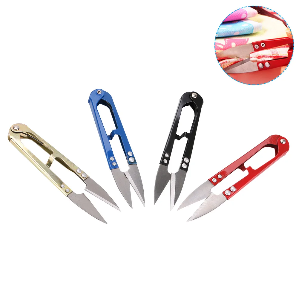 1Pcs New Stainless Steel Stitch U-Shape Use Scissors Cut Fishing Line Trimming Nipper Essential Cross Accessories