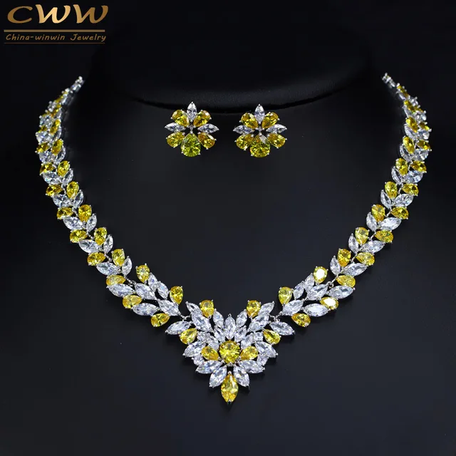 CWWZircons Sparkling Yellow Cubic Zirconia Wedding