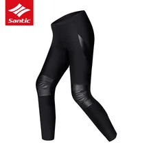 Santic зимние штаны для велоспорта, ветрозащитные штаны для горного велосипеда, теплые флисовые 4D мягкие велосипедные длинные штаны, бермуды Ciclismo