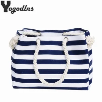 

Special big Stripe shoulder handbags shopping bag beach handbag new fashion canvas bag wild rough twine striped beach bag