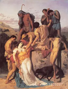 

famous portrait painting Zenobia found by shepherds on the banks by William Adolphe Bouguereau Hand painted High quality
