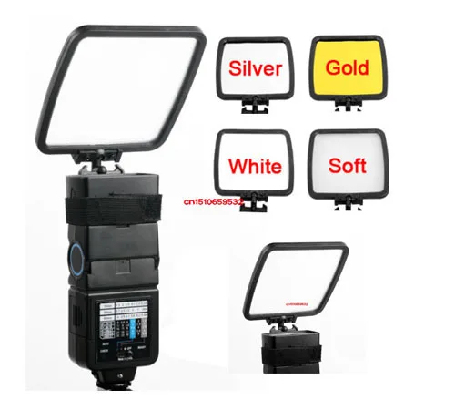 difusor de flash de câmera dobrável cartão de pulo refletor fotográfico branco dourado prateado para lata nik cinta rastreamento