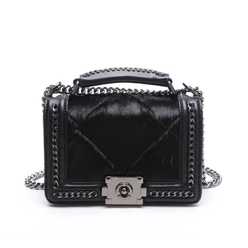 

2018 New Winter Horsehair Designer Famous Brand Luxury Leather Handbags High Quality Ladies Horse Hair Shoulder Messenger Bag