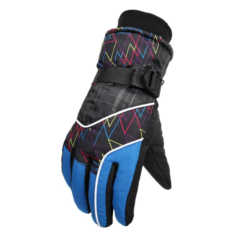 Велосипедные перчатки ветрозащитный для езды Водонепроницаемые Нескользящие перчатки с сенсорным экраном для катания на лыжах осенне-зимние велосипедные перчатки - Цвет: Синий