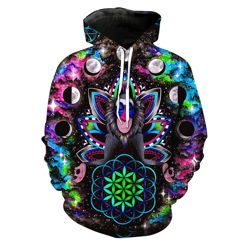 

3D Hoodies Men Psychedelic Monkey 3d Printed Sweatshirts Autumn Winter Women Pullover Mens Casual Cap tracksuit Sudaderas Hombre