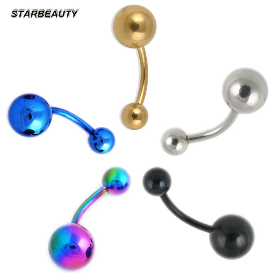 

1pc/lot Colored Surgical Navel Ring Body Piercing De Umbigo, Sexy Belly Button Rings Industrial Percing Nombril Pircing Ombligo