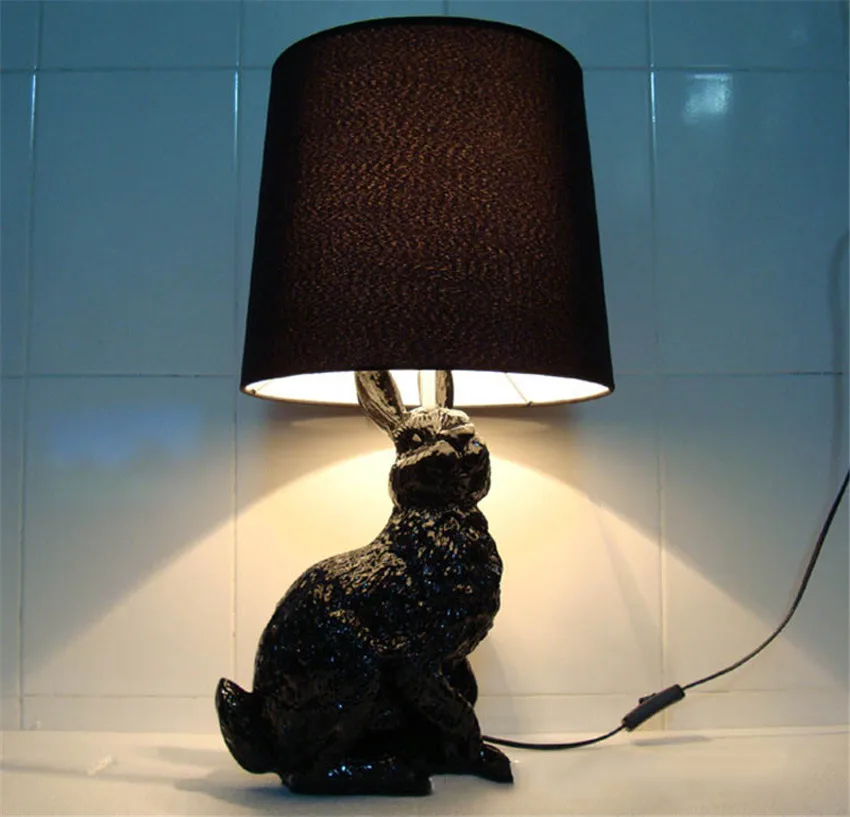 

Nordic design desk lamp Resin Rabbit Shape Modern Creative Led Table Light for Living Room Bedside lamparas de el standing light