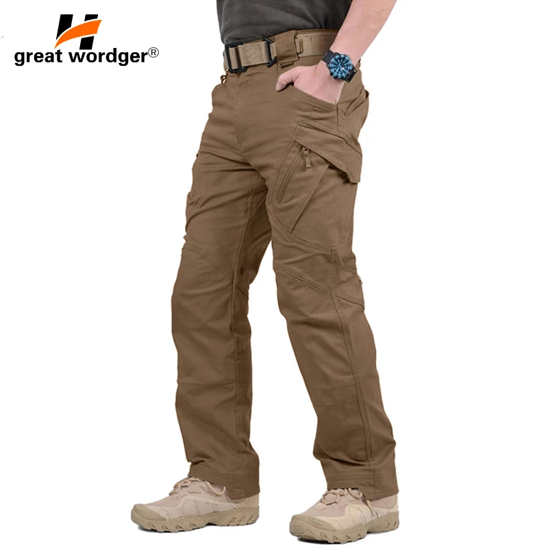 IX7 тактические мужские брюки карго, мужские уличные хлопковые военные износостойкие Брюки с карманами для альпинизма, пешего туризма, треккинга