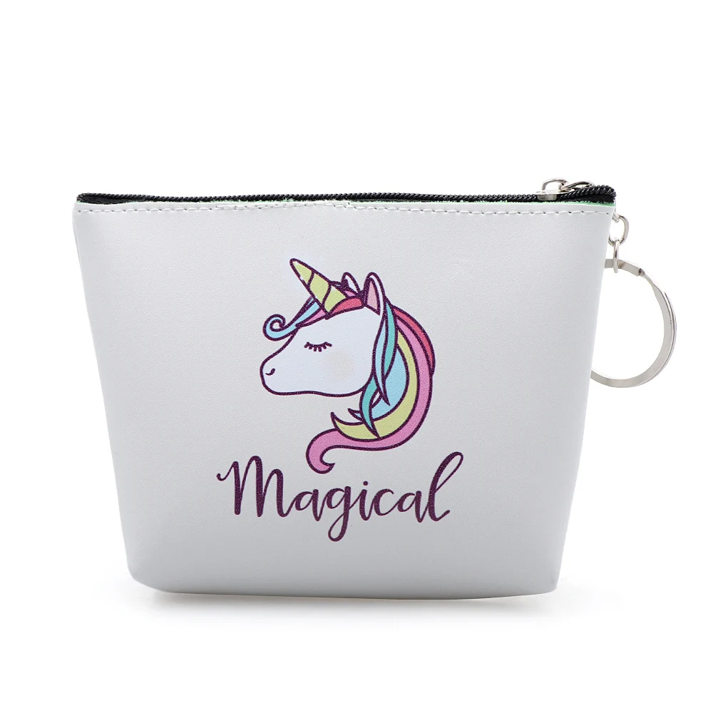 Women Girl Owl/Unicorn/Flamingo Printing Mini Portable Bags Fashion Coin Purse Card Holder Wallet Key Pouch Make up Cartoon Bag coin purse coin wallet