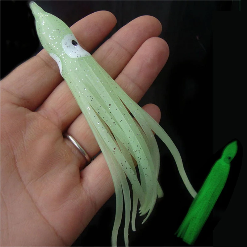 

1 Pcs 8.2g 16cm Luminous Soft Fishing Artifical Lures Luminous Octopus Skirt Rig Soft Bait Squid