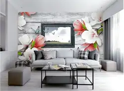 3d обои на заказ photomural Нетканые Бабочка цветок магнолии украшения живопись 3D настенная обои для стен 3d