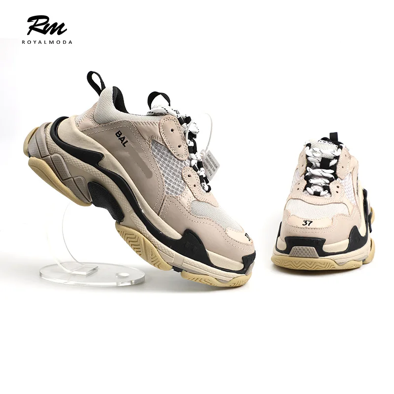 

2019 customization fashion brand BAL tripleS sneaker for women man Casual Shoes height increasing running shoes EU42 EU43 EU45
