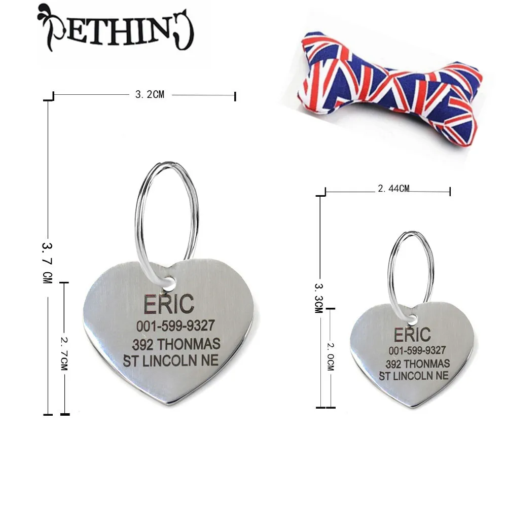Free engraving text on front and back sides stainless