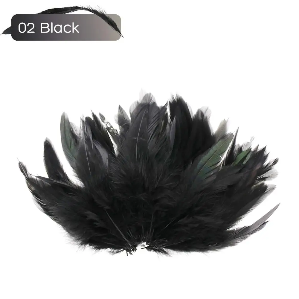 100 шт./упак. естественный красивый петух хвостовые перья Набор «сделай сам» для декора одежды петушиные перья 15-20 см#254941 - Цвет: Black