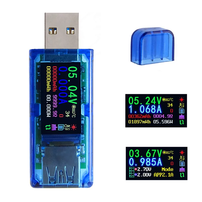 

AT34 USB 3.0 Color LCD USB Tester Multimeter Battery Charge Power Bank Voltmeter Ammeter Voltage Current Meter 40%Off