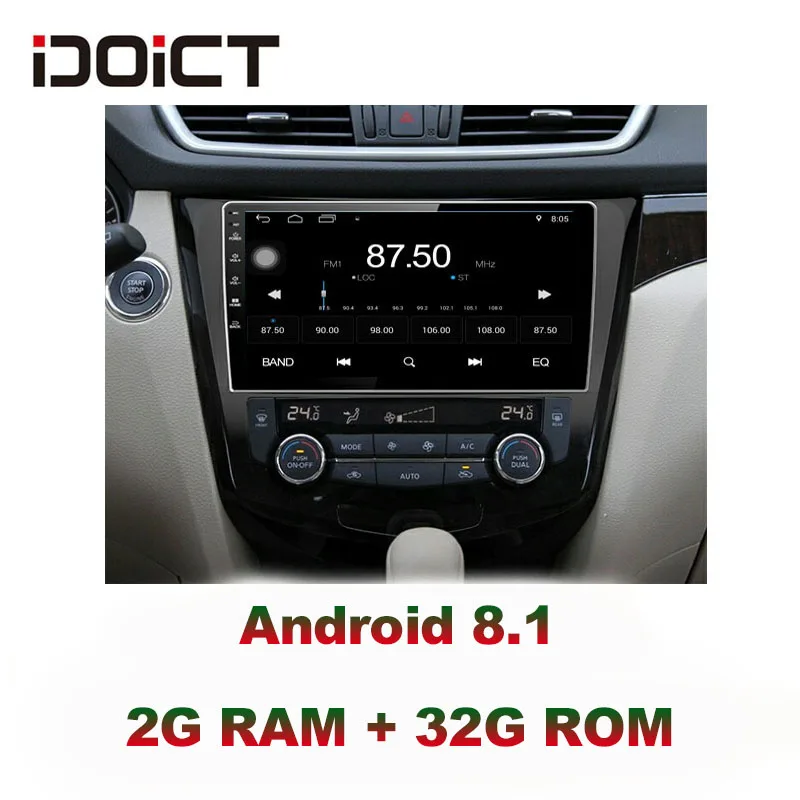 Perfect IDOICT Android 8.1 IPS 2G+32G  Car DVD Player GPS Navigation Multimedia For Nissan X-Trail Qashqa  Radio 2016  car stereo 2
