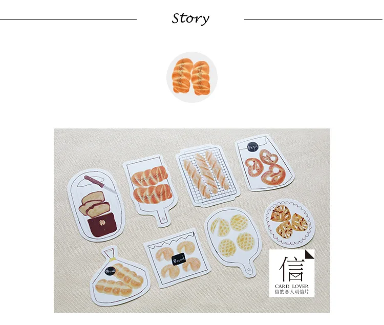30 sheets/LOT Novetly Heteromorphism Various Bread Postcard /Greeting Card/Wish Card/Christmas and New Year gifts