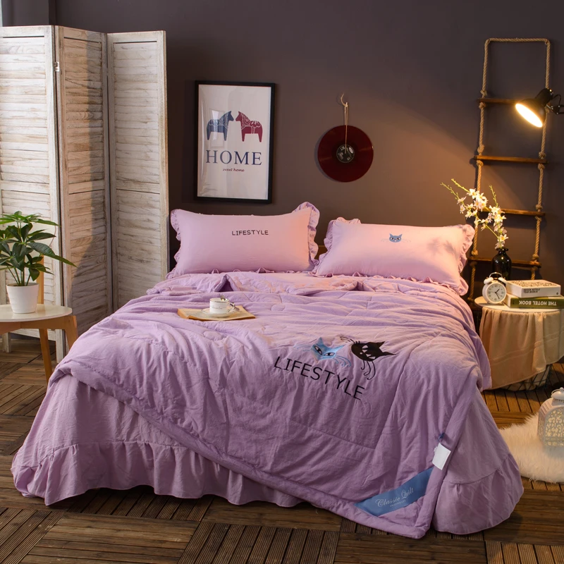 

Svetanya quilted Quilt sets Solid Color ( Bedsheet Pillowcases Quilt ) 4pc Bedding Sets