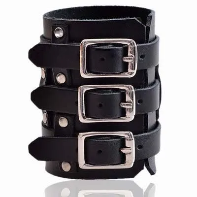 

Leather Casual Wide Wristband Simple Punk Style Leather Brecelet Unisex